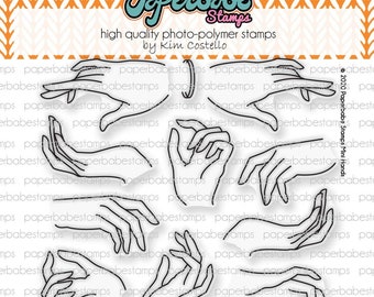 Mini Hands Stamp Set - Paperbabe Stamps - Clear Photopolymer Stamps - For paper crafting and scrapbooking.