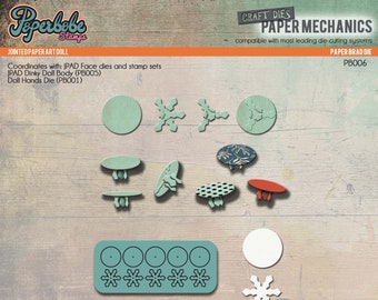 Jointed Paper Art Doll - Metal Cutting Die (PAPER BRAD) - Paperbabe Stamps - For paper crafting and scrapbooking.