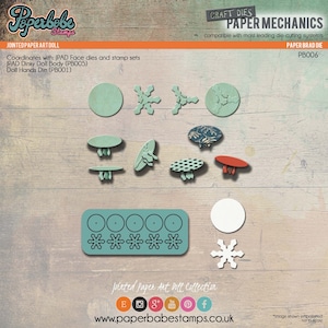 Gegliederte Paper Art Doll - Metallstanzform (PAPER BRAD) - Paperbabe Briefmarken - Für Scrapbooking und Basteln mit Papier.