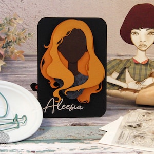 Jointed Paper Art Doll ~ Haarschablonen (ALEESIA) - Paperbabe Stamps - Mylar Zeichenvorlagen - Für Mischtechnik und Papercrafts