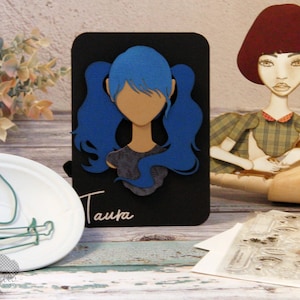 Jointed Paper Art Doll ~ Haarschablonen (TAURA) - Paperbabe Stamps - Mylar Zeichenvorlagen - Für Mischtechnik und Papercrafts