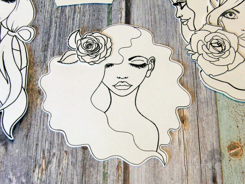 Sketchy Rose Paperbabe Stamps Photopolymer Stamp for Mixed Media and paper crafting image 10