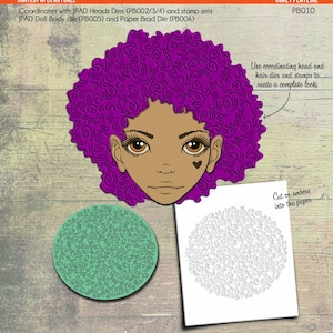 Gelenk Puppe - Metall schneide die (CURLY PLATE HAIR) - Papierbabe Stempel - zum Basteln und Scrapbooking.