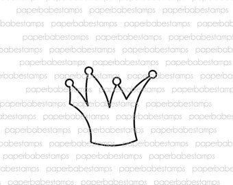 Crown - Paperbabe Stamps - Photopolymer Stamp - Whimsy Crown Image for Mixed Media and paper crafting