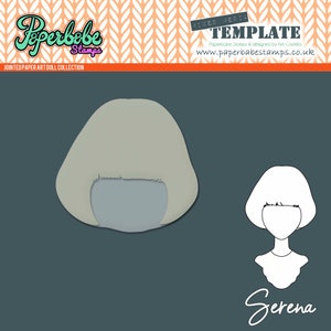 Jointed Paper Art Doll Hair TemplatesSERENA Paperbabe Stamps Mylar drawing templates For mixed media and papercrafts image 2