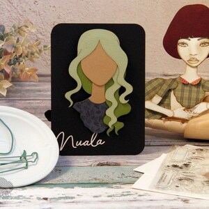 Jointed Paper Art Doll ~ Haarschablonen (NUALA) - Paperbabe Stamps - Mylar Zeichenvorlagen - Für Mischtechnik und Papercrafts