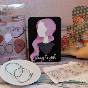 Jointed Paper Art Doll ~ Haarschablonen (SHAYLEIGH) - Paperbabe Stamps - Mylar Zeichenvorlagen - Für Mischtechnik und Papercrafts