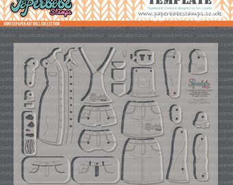 Mixed Media Templates ~ Denim Collection - Paperbabe Stamps - Mylar templates - For mixed media, art journaling and papercrafts.