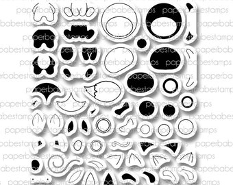 DesignA Adorimals - Paperbabe Stamps - Cute adorible kawaii Animals - Clear Photopolymer Stamps - For paper crafting and scrapbooking.