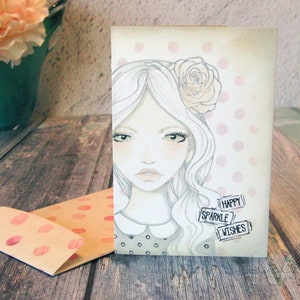 Sketchy Rose Paperbabe Stamps Photopolymer Stamp for Mixed Media and paper crafting image 8