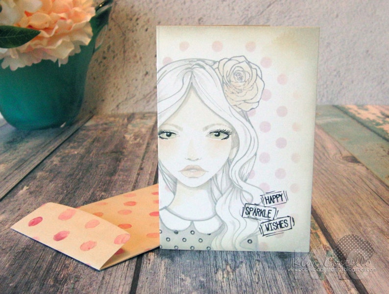 Sketchy Rose Paperbabe Stamps Photopolymer Stamp for Mixed Media and paper crafting image 8