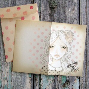 Sketchy Rose Paperbabe Stamps Photopolymer Stamp for Mixed Media and paper crafting image 9