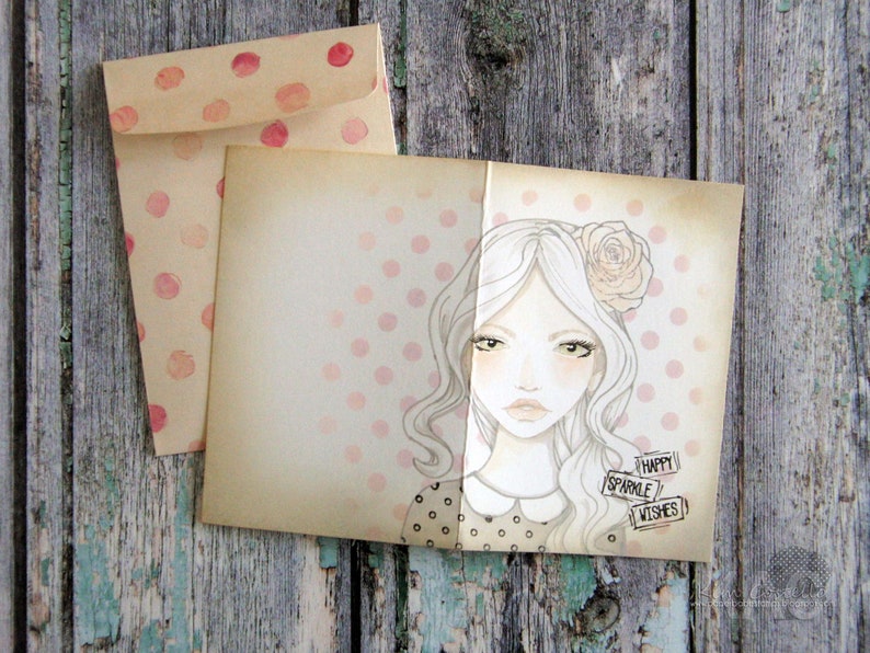 Sketchy Rose Paperbabe Stamps Photopolymer Stamp for Mixed Media and paper crafting image 9