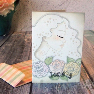 Sketchy Rose Paperbabe Stamps Photopolymer Stamp for Mixed Media and paper crafting image 3