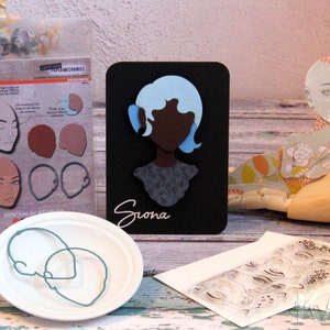 Jointed Paper Art Doll ~ Haarschablonen (SIONA) - Paperbabe Stamps - Mylar Zeichenvorlagen - Für Mischtechnik und Papercrafts