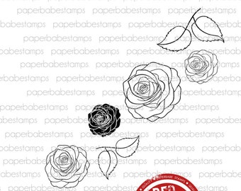 Rose Border - Paperbabe Stamps - Red Rubber Cling Mounted Stamp - Alice in Wonderland Inspired for Mixed Media, Art journal and Paper crafts