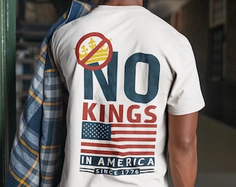 No Kings 4th Of July Shirt, Comfort Colors USA Tee, American Activist Protestor Tee, Celebrate American Independence Shirt, Patriotic Gift