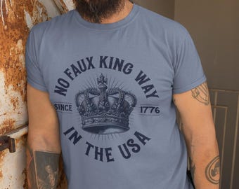 No Kings 4th Of July Shirt, Comfort Colors USA Tee, American Activist Protestor Tee, Celebrate American Independence Shirt, Patriotic Gift