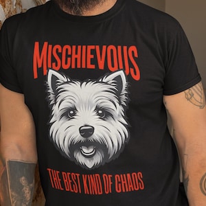 ウェスティ・ドッグ・ダッドのコンフォートカラーシャツ、面白いウエストハイランドテリアTシャツ、ウェスティ愛好家へのギフト、かわいい犬のママシャツ、ウェスティの飼い主グラフィックTシャツ