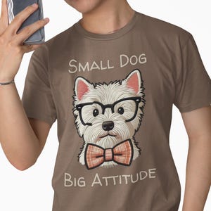 West Highland Terrrier Lover Embroidery Look T-Shirt, Unisex Tee for Westie Owners, Dog Mom Shirt, Westie Fan Gift, Terrier Owner Tee
