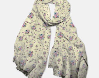 Vintage Floral Pashmina Scarf