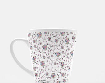 Vintage Floral Latte Mug 12 oz.