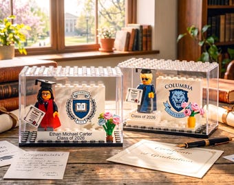 Gepersonaliseerde afstudeerminifiguur aandenken, aangepaste naamklasse van 2026 cadeau, cadeau college afstudeerder