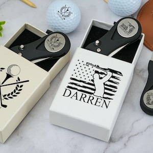 Trauzeugen Geschenkset, personalisierte Golfball Marker Set, benutzerdefinierte divot Werkzeug, kundenspezifische Golfrasenwerkzeuge, Golf-Liebhaber-Geschenke, Trauzeugen Geschenke, Geschenke für Vater