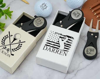 Personalized Golf Divot Repair Tool Set: Custom Ball Marker, Groomsmen Gift