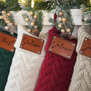 Personalized Knitted Christmas Stocking: Custom Name, Cotton Cable Knit