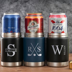 Custom Engraved Metal Can Cooler: Groomsmen Gift, Father&#39;s Day