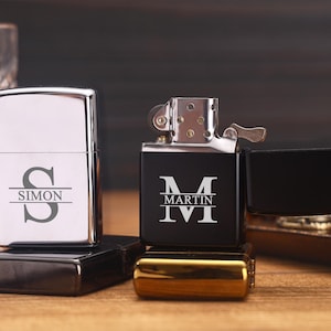 Groomsmen Lighter Personalized Groomsman Gift Monogram Lighter Custom Cigar Lighter Anniversary Gift for Men Fathers Day Gift Christmas Gift
