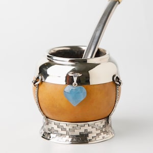 Yerba Mate Cup with celestial Onix Charm  | Handmade in Argentina