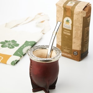 Gourd Mate Set, Argentine Gift, Argentinean Mate Kit, Organic Yerba Mate, Gourd Mate Cup, Yerba Mate Set
