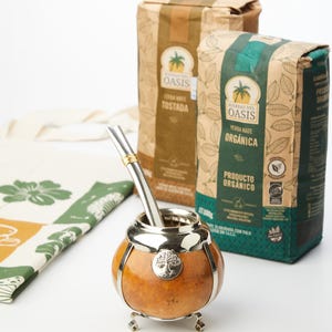 Gourd Mate Set, Argentine Gift, Argentinean Mate Kit, Organic Yerba Mate, Gourd Mate Cup, Yerba Mate Set, Argentinean Mate Kit