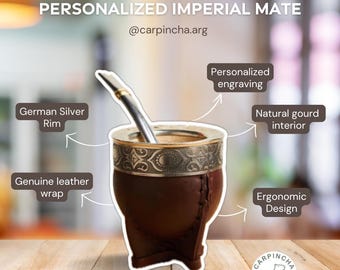 Mate Cup – Unique Handcrafted Personalized Engraved Gourd | Custom Argentine Gift with German Silver