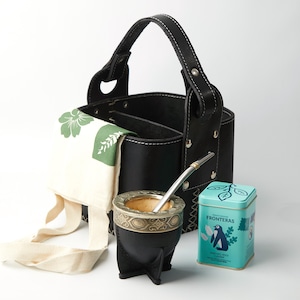 Leather Basket for Mate Set, Leather Imperial Mate Cup, Yerba mate Drink, Full Mate Cup Set, Argentine Mate Cup, Argentinian gift