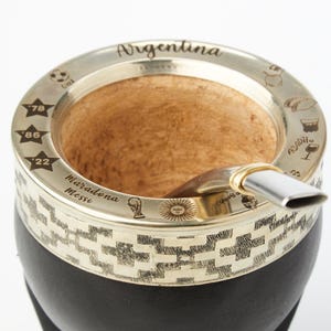 Argentina Yerba Mate Cup – Handcrafted Gourd with Argentina Engraving | Premium Gift for Mate Lovers & World Cup Fans