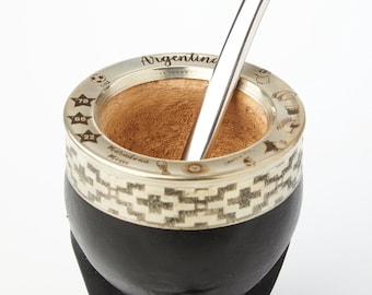 Argentina Yerba Mate cup, Argentina world cup, Gourd Mate, Argentina Design Engraving, Premium Handcrafted mate, Argentinean gift