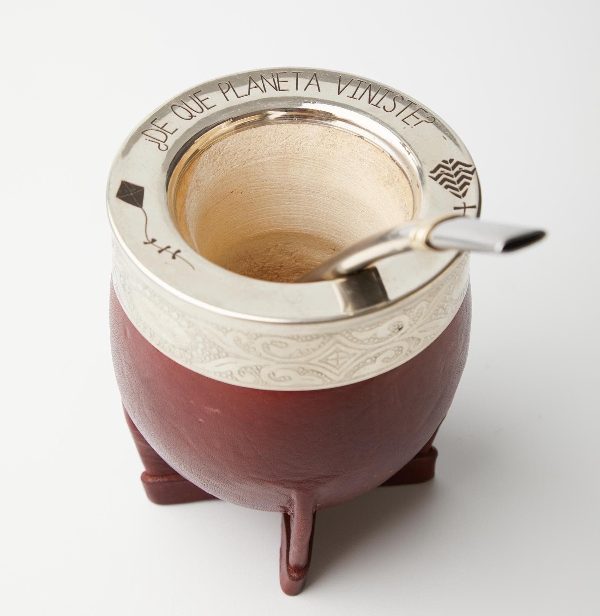 Personalized Mate Cup Gift – Handcrafted Leather Gourd with German Silver | Unique Argentine Present to Celebrate Loved Ones