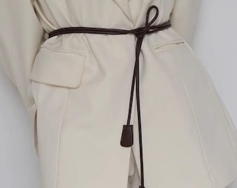 Microfiber Leather Rope Knotted Belt