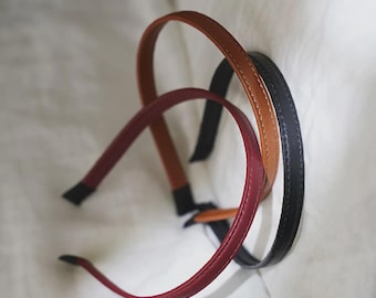 Diadema fina de cuero, diadema minimalista delgada