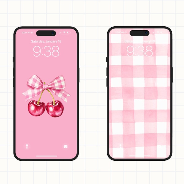 Cherries and Bows Desktop Background - Etsy