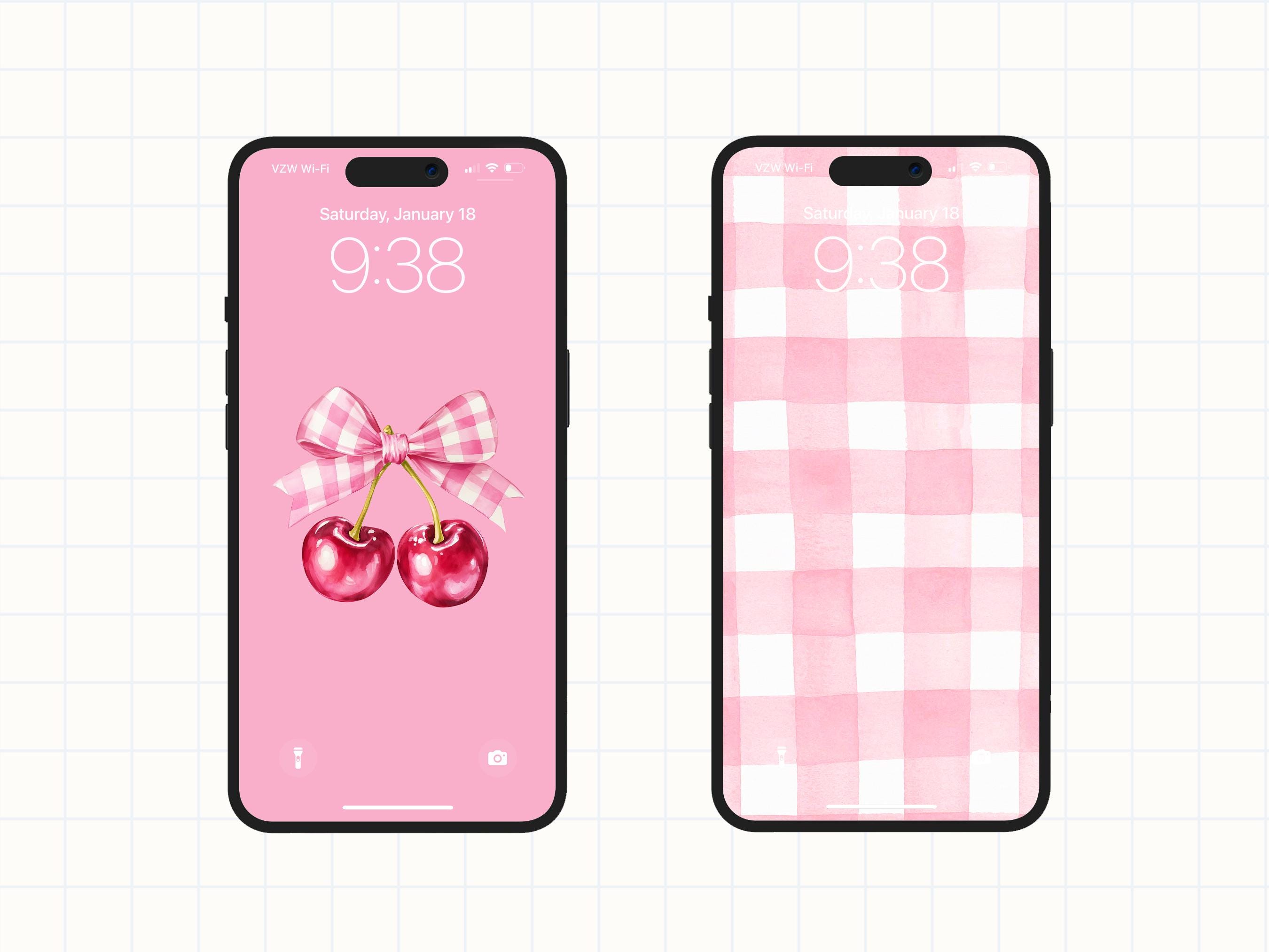 Coquette Cherry iPhone Background Aesthetic Gingham Cherry Gingham  Cottagecore Coquette Cute Vibes Phone Wallpaper Digital Gifts for Her - Etsy, image size:2700x2025