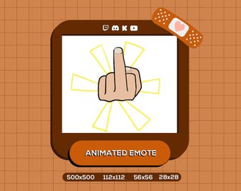 Middle Finger Animated Emote: Sassy Streamer GIF (Digital Download)