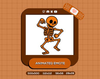 Dancing Animated Emote Skeleton, Silly Reaper Dance Emoji