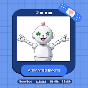 Dancing Robot Emote GIF: Dab Streamer, Twitch, Discord, Kick, Youtube, Bot