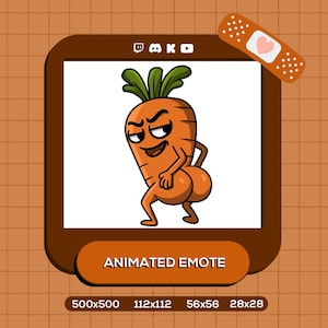 Twerk-geanimeerde emote Wortelkont grijnsreactie twerken grote kont-emoji