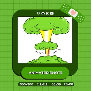 Bomb Drop GIF, Animated Mushroom Cloud Explosion Emote, Nuke Emoji Twitch Kick Youtube Discord