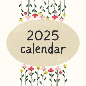 Digital printable calendar 2025
